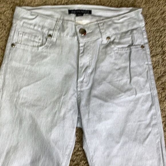Boston Proper metallic coated ankle skinny jean pant Sz 4 - Picture 4 of 10